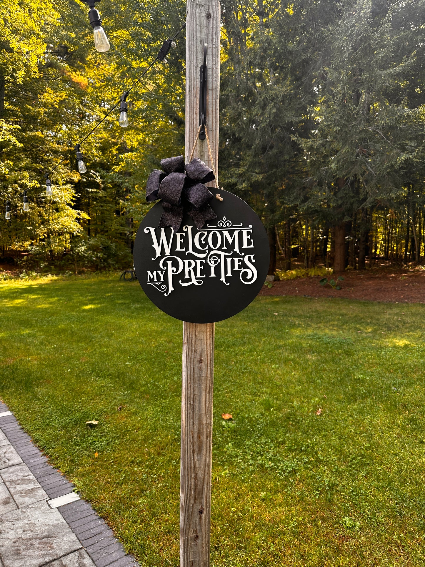 Welcome My Pretties Halloween Welcome sign-3D Layered 16” diameter