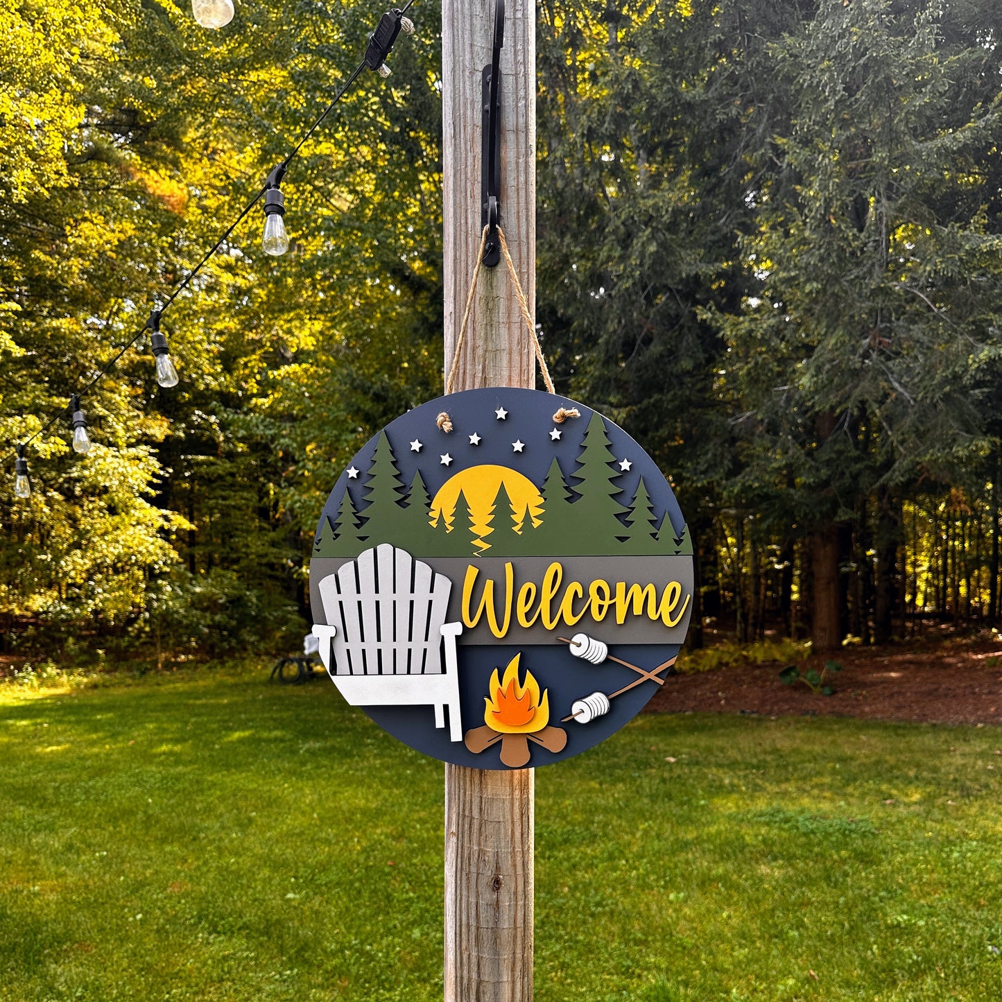 Welcome Sign- Campfire S’mores 3D Layered 16” in diameter